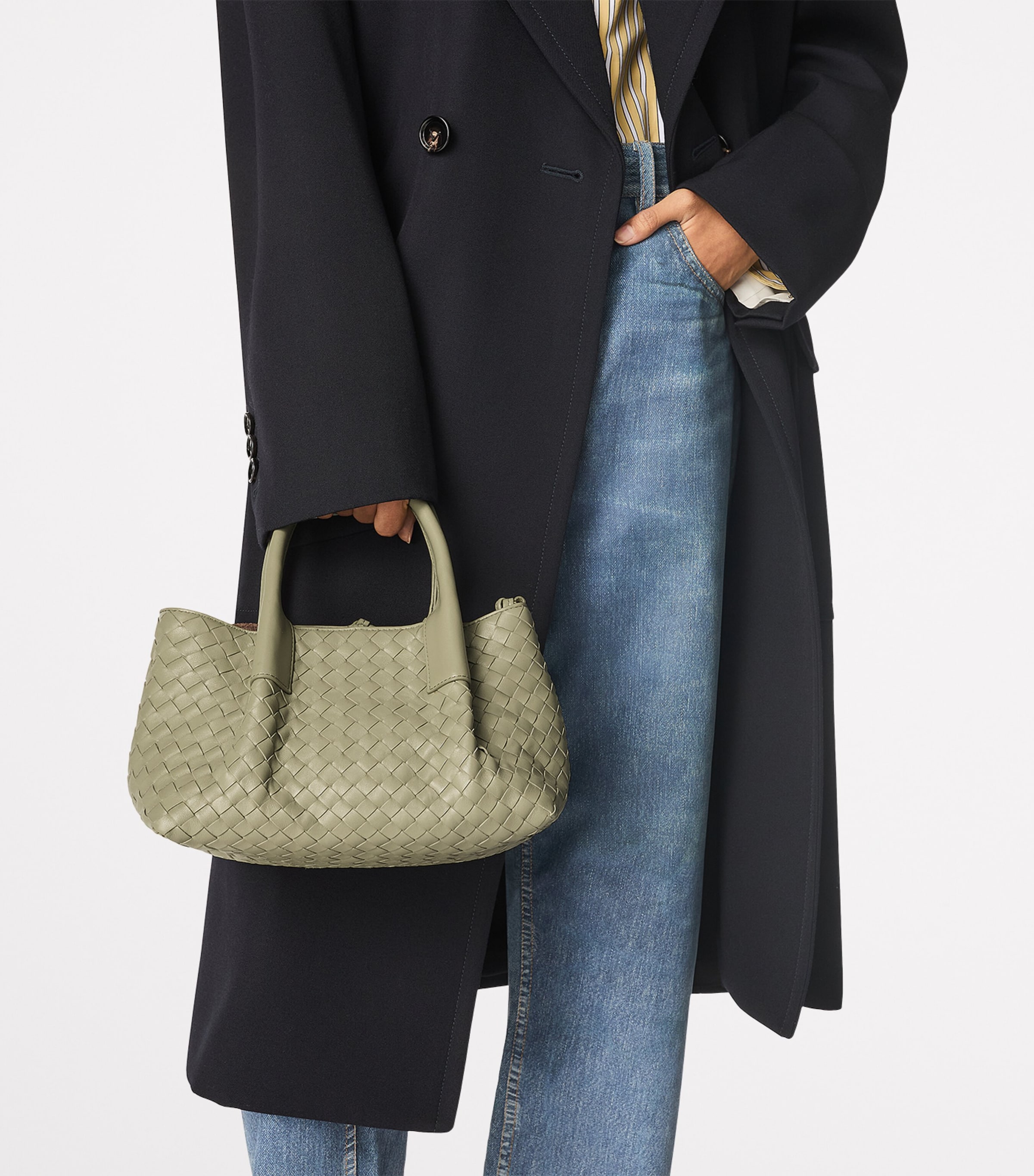 Bottega Veneta Small Leather Intrecciato Pinacoteca Tote Bag