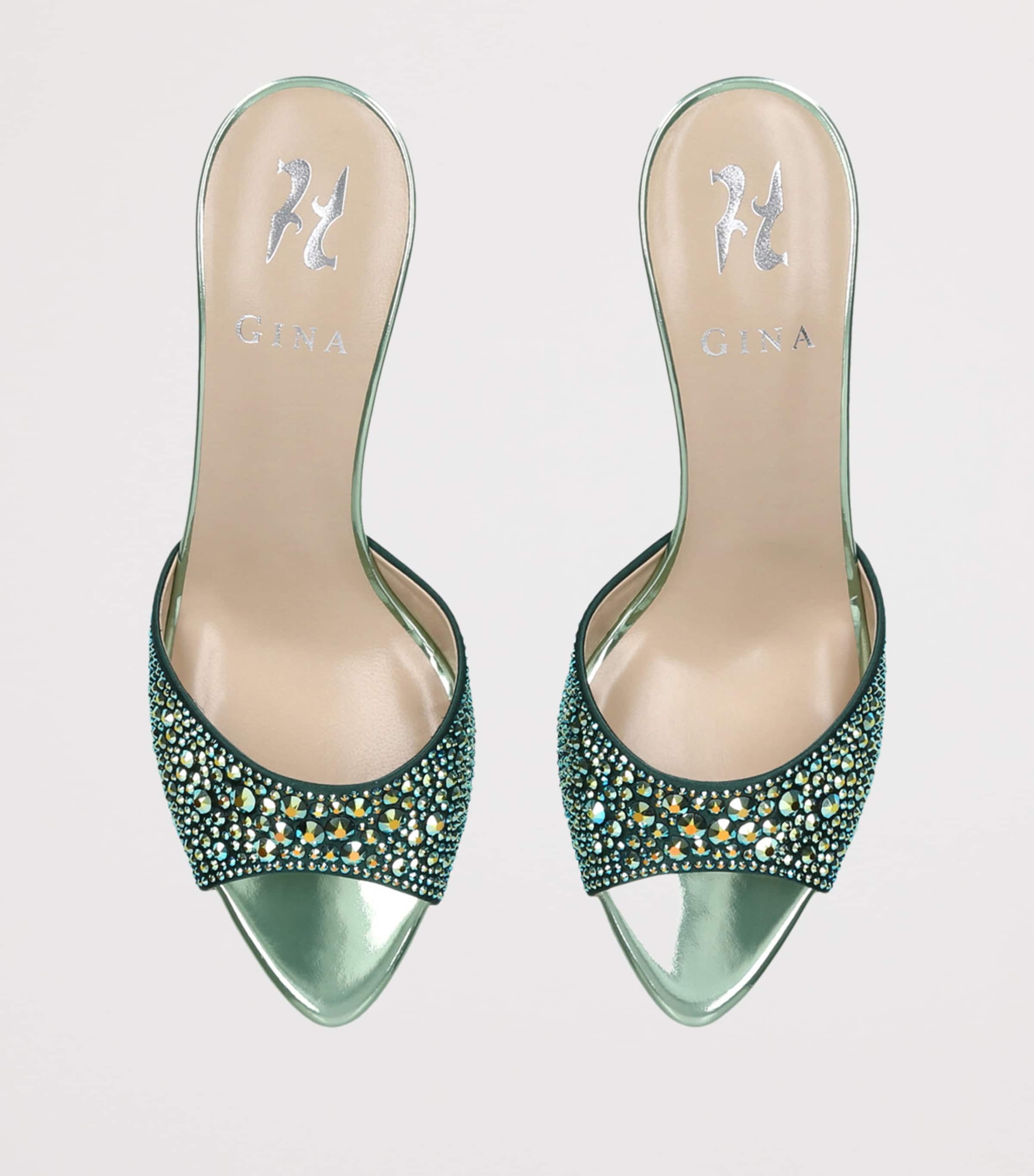 Crystal Comet Mules 50 PALE GREEN Image 4
