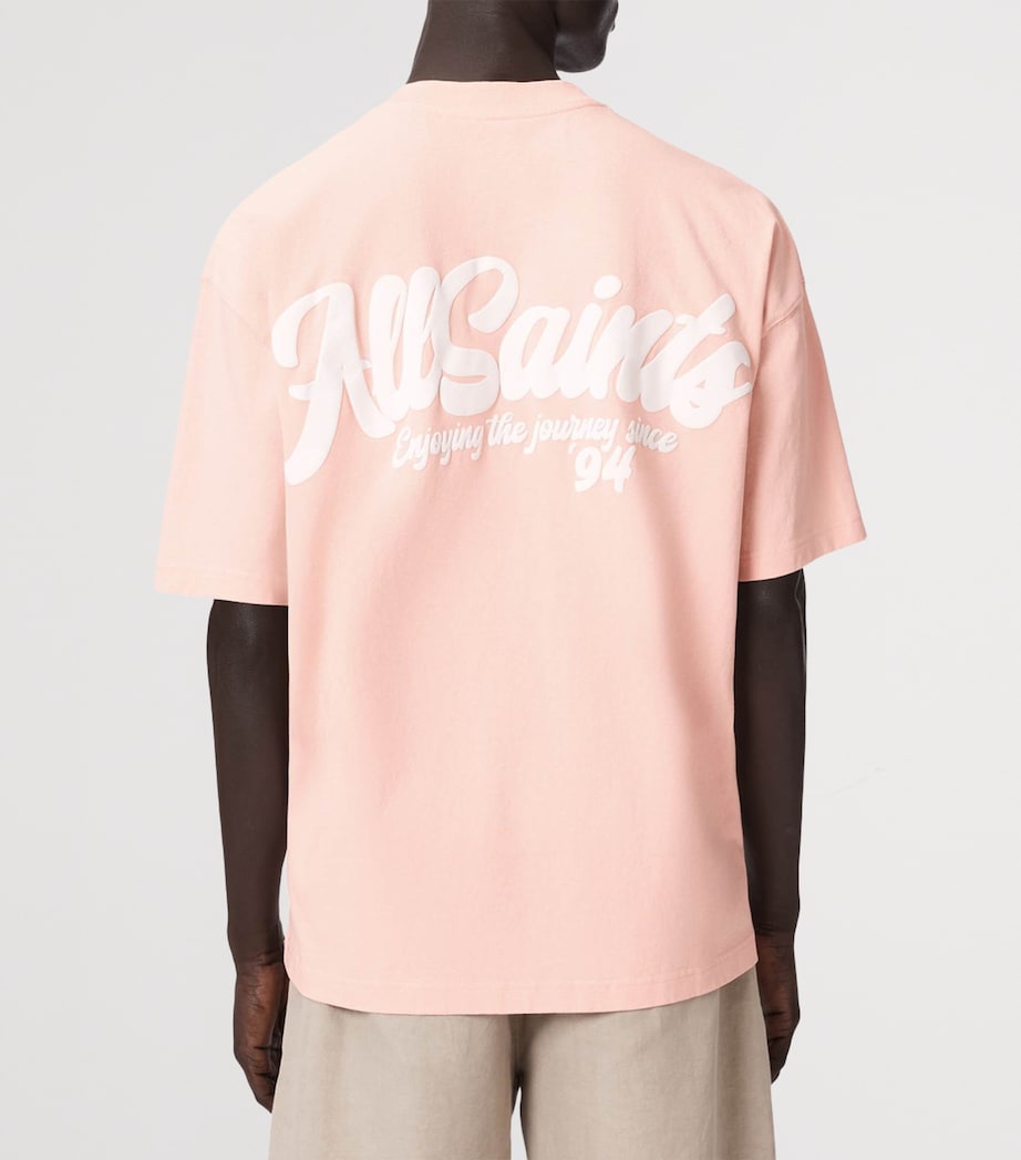 AllSaints Mens Organic Cotton Oversized Odyssey T-Shirt Blushed Pink Image 4