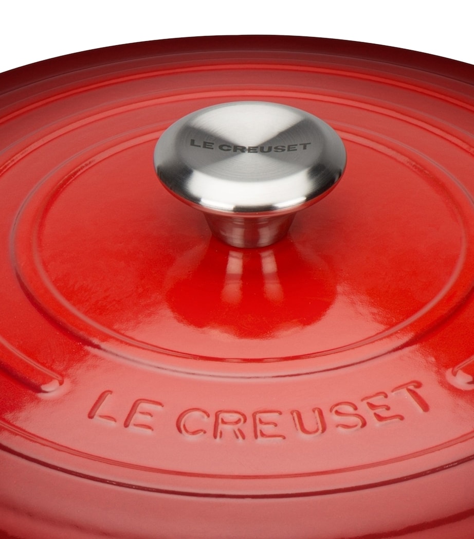 Cast Iron Round Casserole Dish (24cm) CERISE Image 6