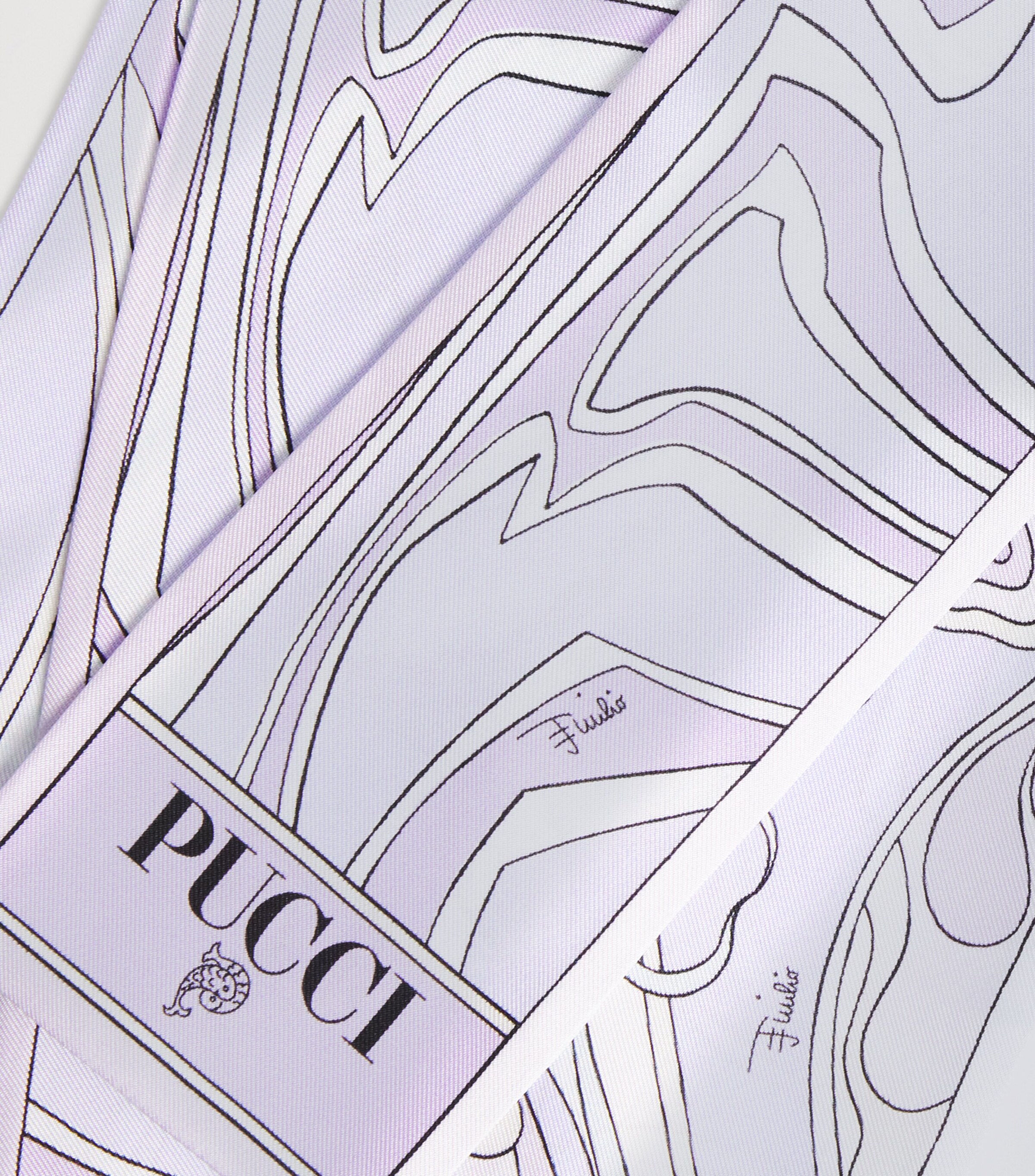 Silk Printed Scarf 2/LAVANDER Image 5