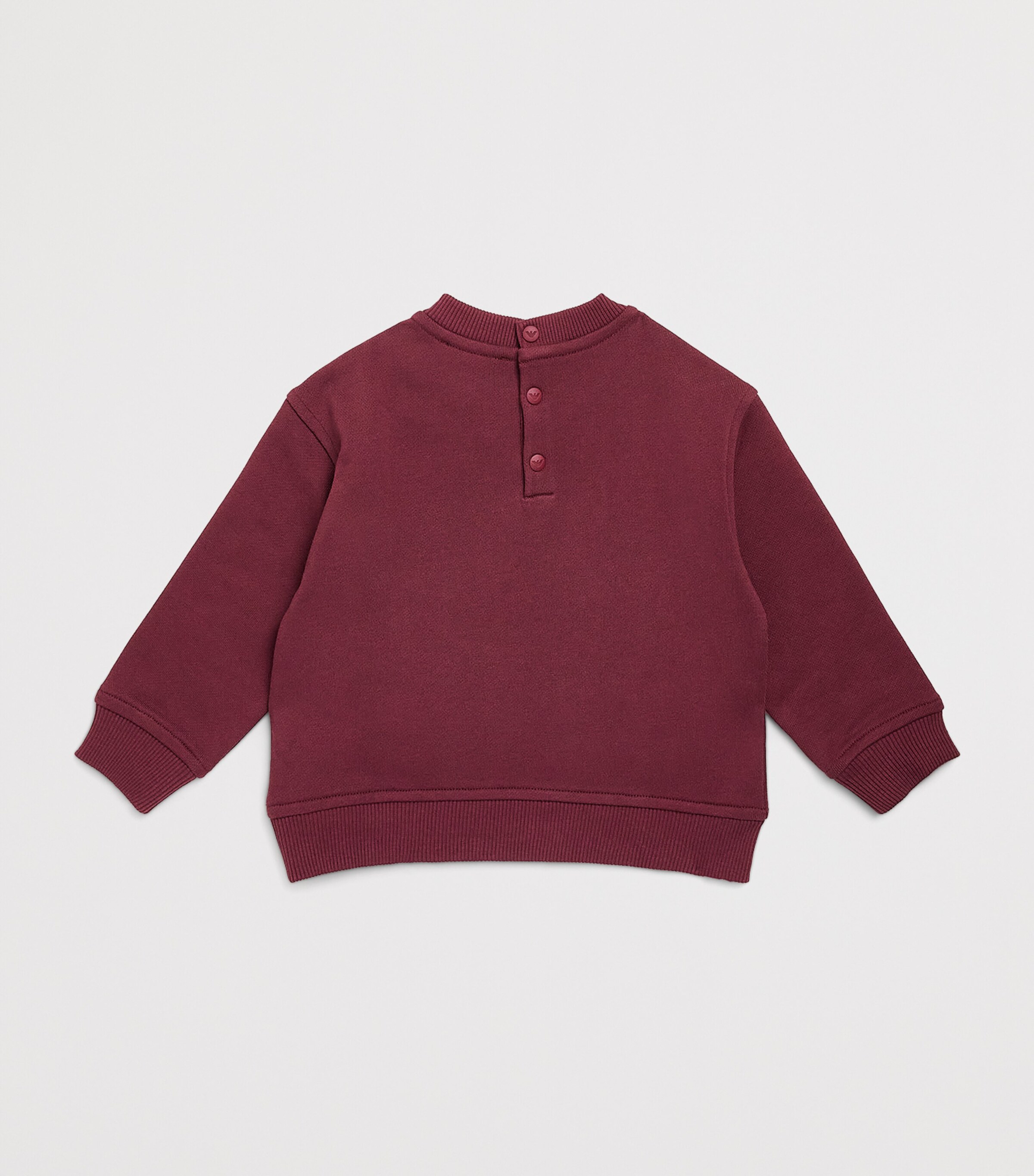 Emporio Armani Kids Cotton Flocked Logo Sweatshirt (6-36 Months) Maroon Banner Image 2