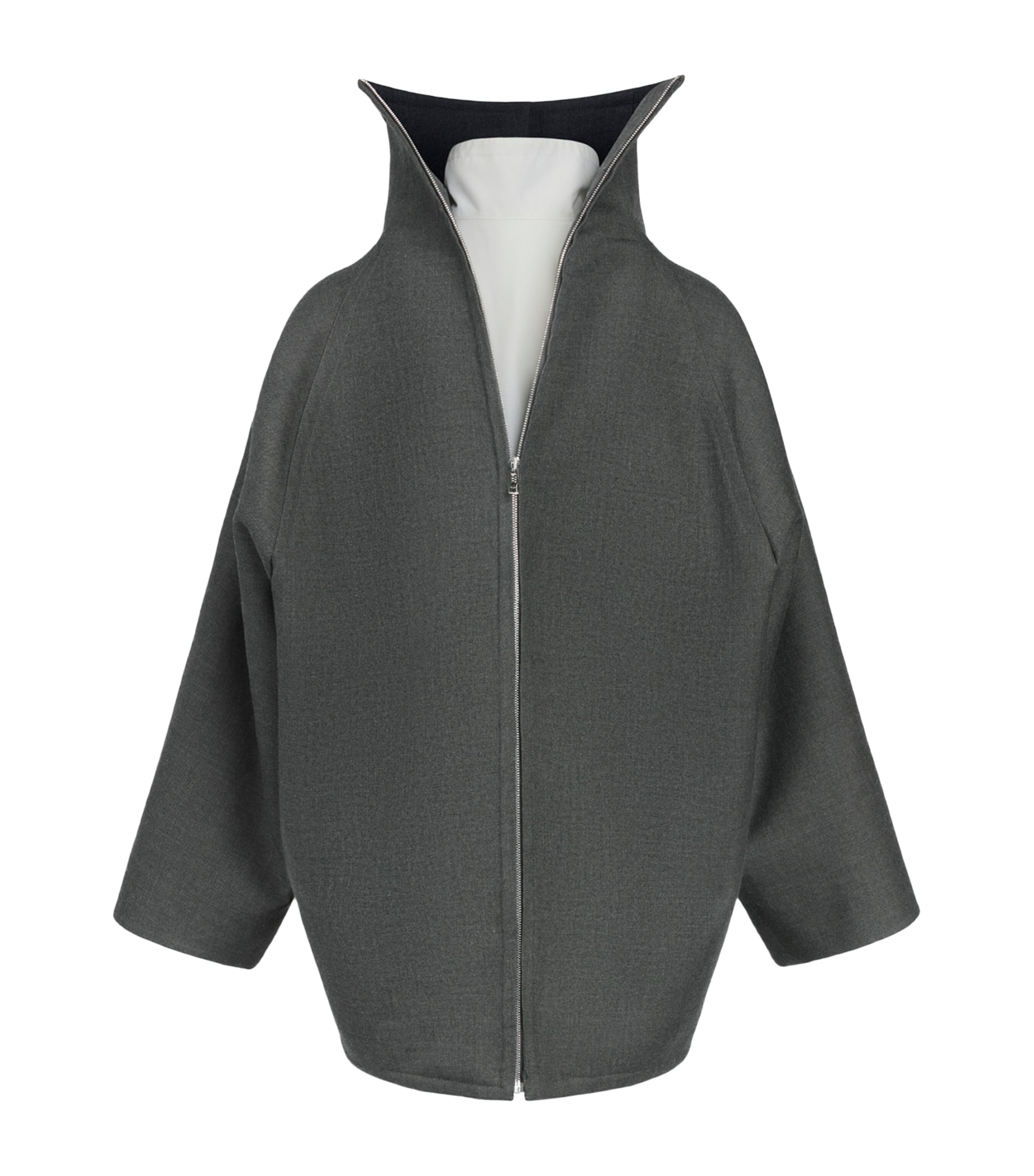 Alaïa Womens Wool Double-Layered Coat Anthracite Image 4