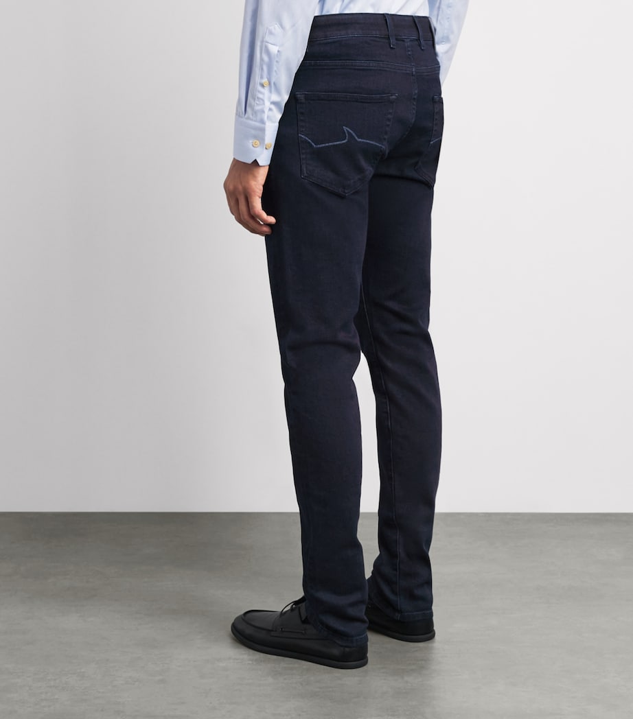 Paul & Shark Mens Overdyed Straight Jeans Blu Scuro Jeans Image 5