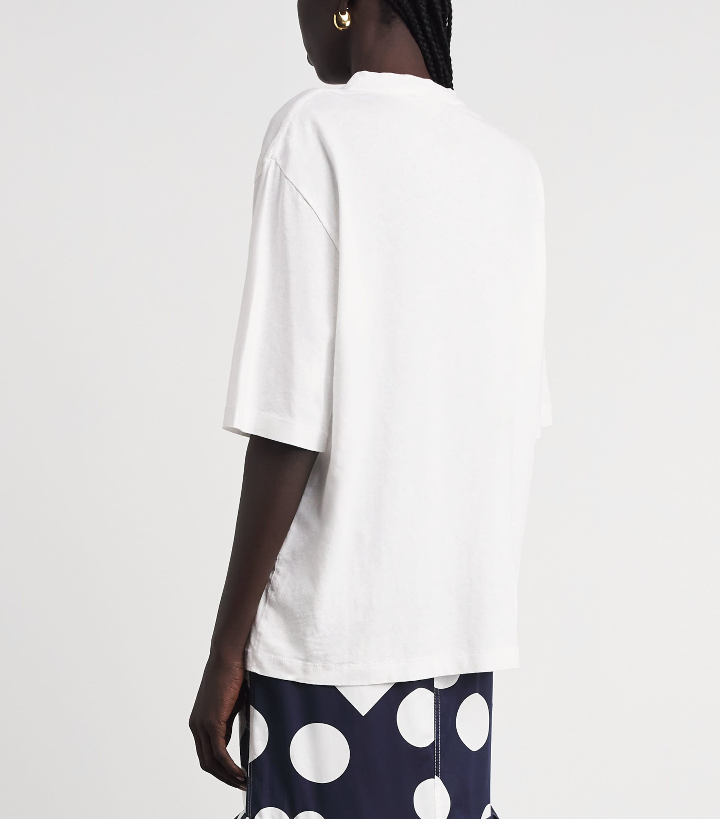 Jacquemus Womens Cotton-Hemp Logo T-Shirt White Image 5
