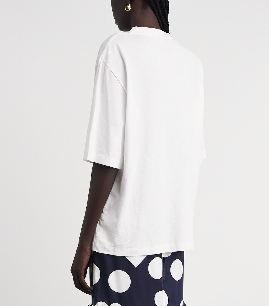 Jacquemus Womens Cotton-Hemp Logo T-Shirt White Image 5