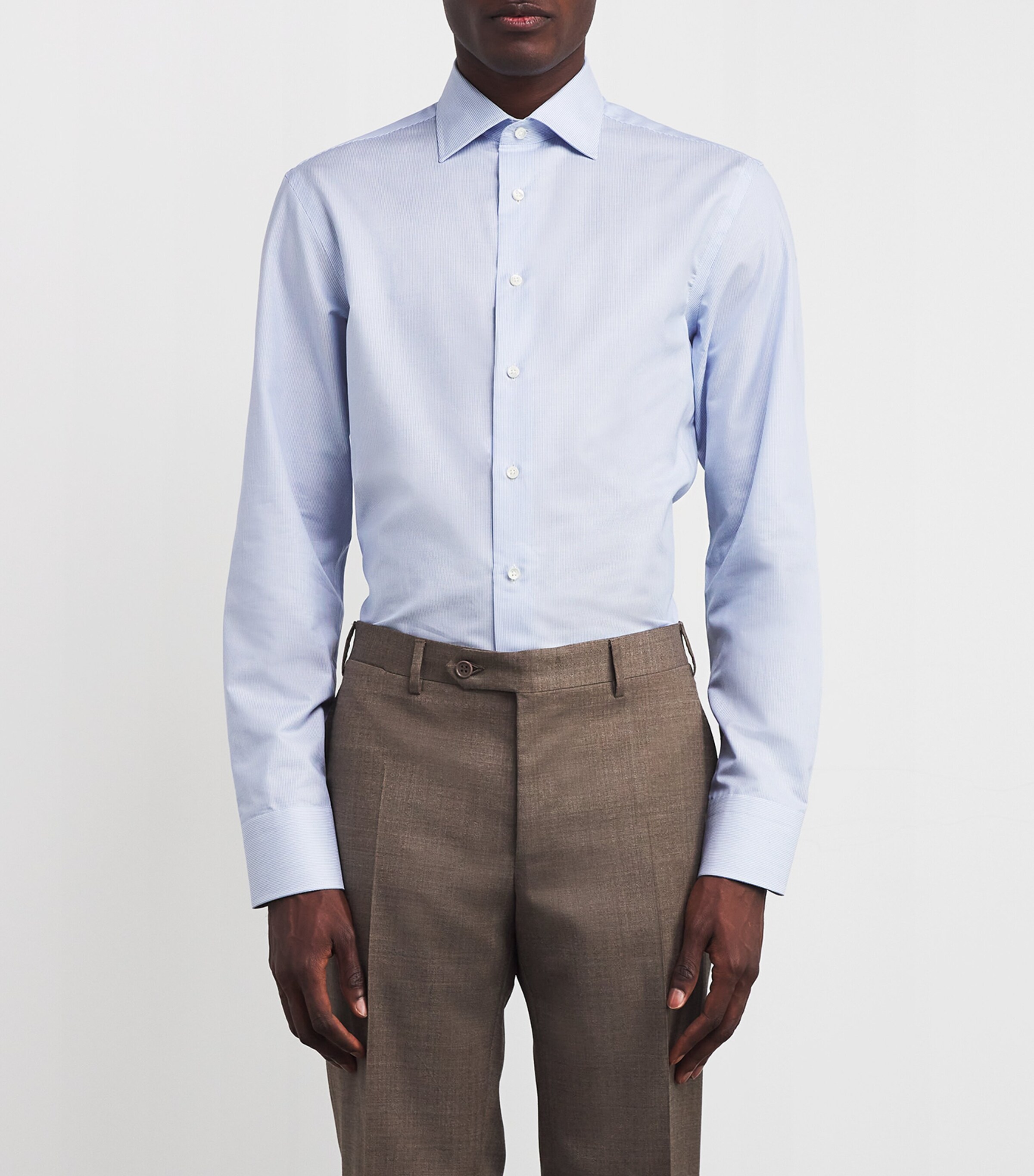 Canali Mens Cotton Stripe Shirt Image 3