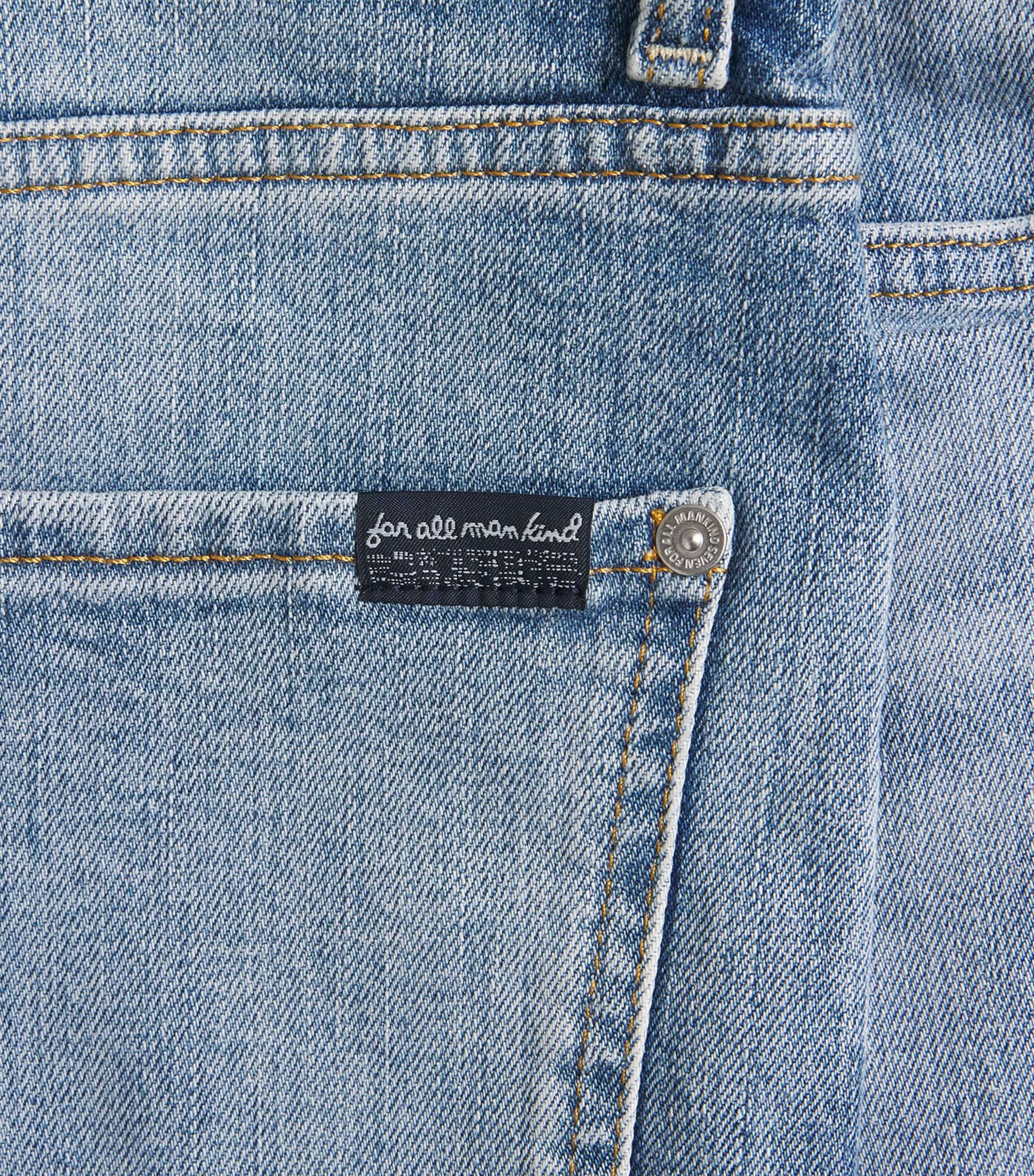 7 For All Mankind Mens Heirloom Jean Shorts Light Blue Image 6