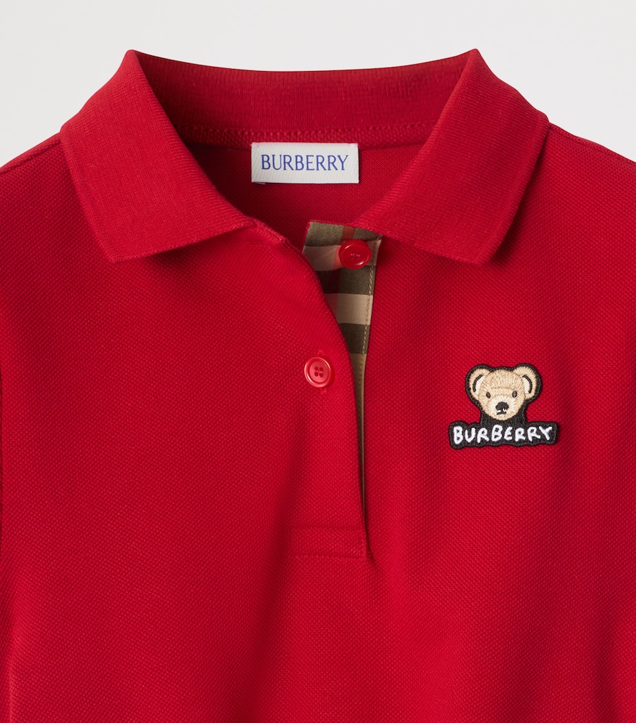 Cotton Polo Dress (3-12 Years) POPPY RED Image 3