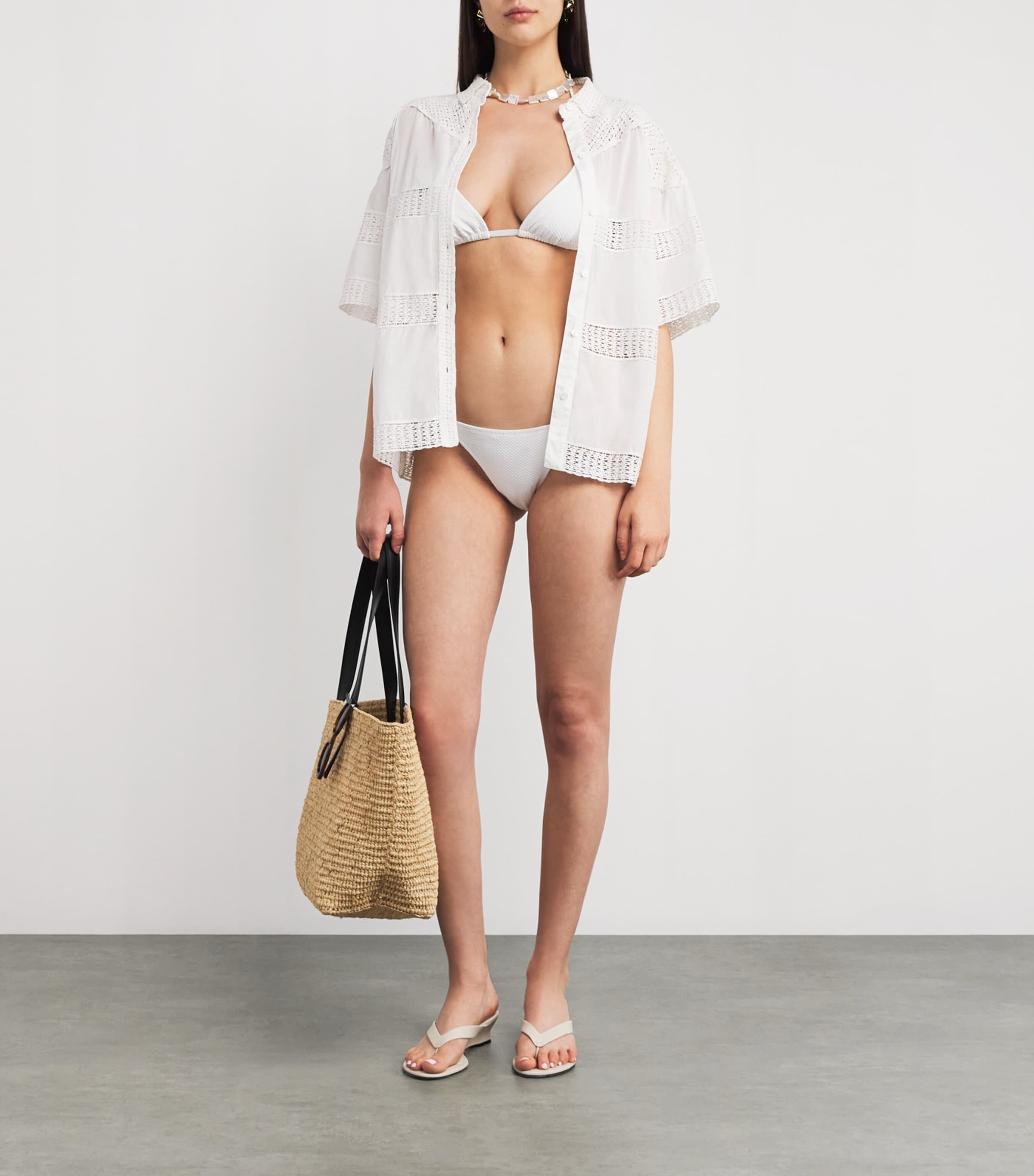 Core Rope Triangle Bikini Top OPT-WHT Image 4