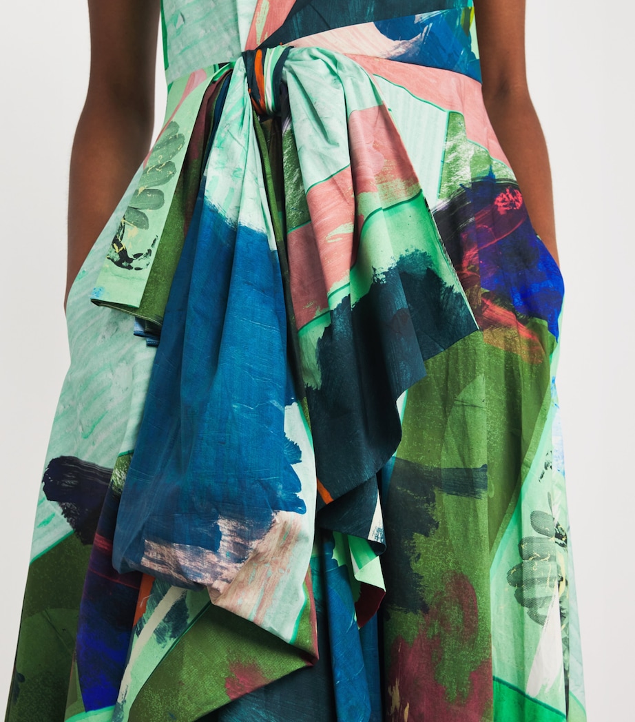 Cotton Bow-Detail Nura Midi Dress SPRMNT PCTRIAL PRNT Image 6