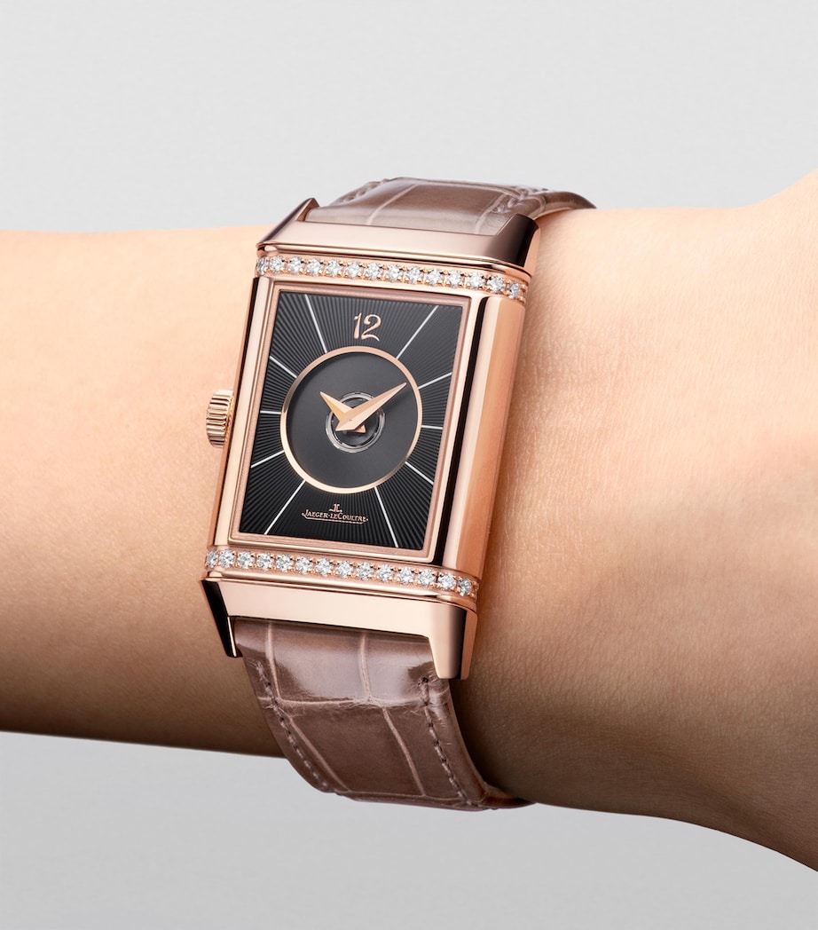 Pink Gold and Diamond Reverso Classic Duetto Watch 24.4mm PINK GOLD Image 3