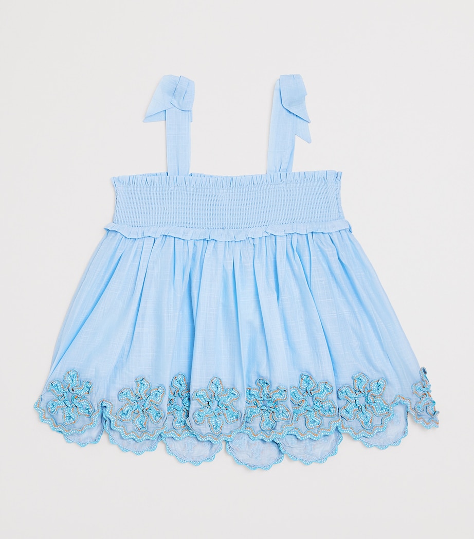 Cotton Cascadian Ric Rac Top (2-12 Years) DUSTY BLUE MULTI Image 2