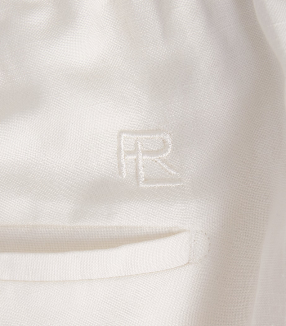 Ralph Lauren Purple Label Mens Silk-Linen Drawstring Shorts Deckwash White Image 6
