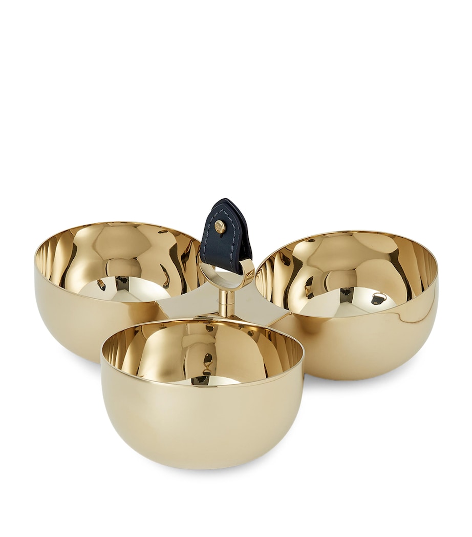 Ralph Lauren Home Stainless Steel Wyatt Triple Nut Bowl (11.5cm) Navy / Gold Image 1