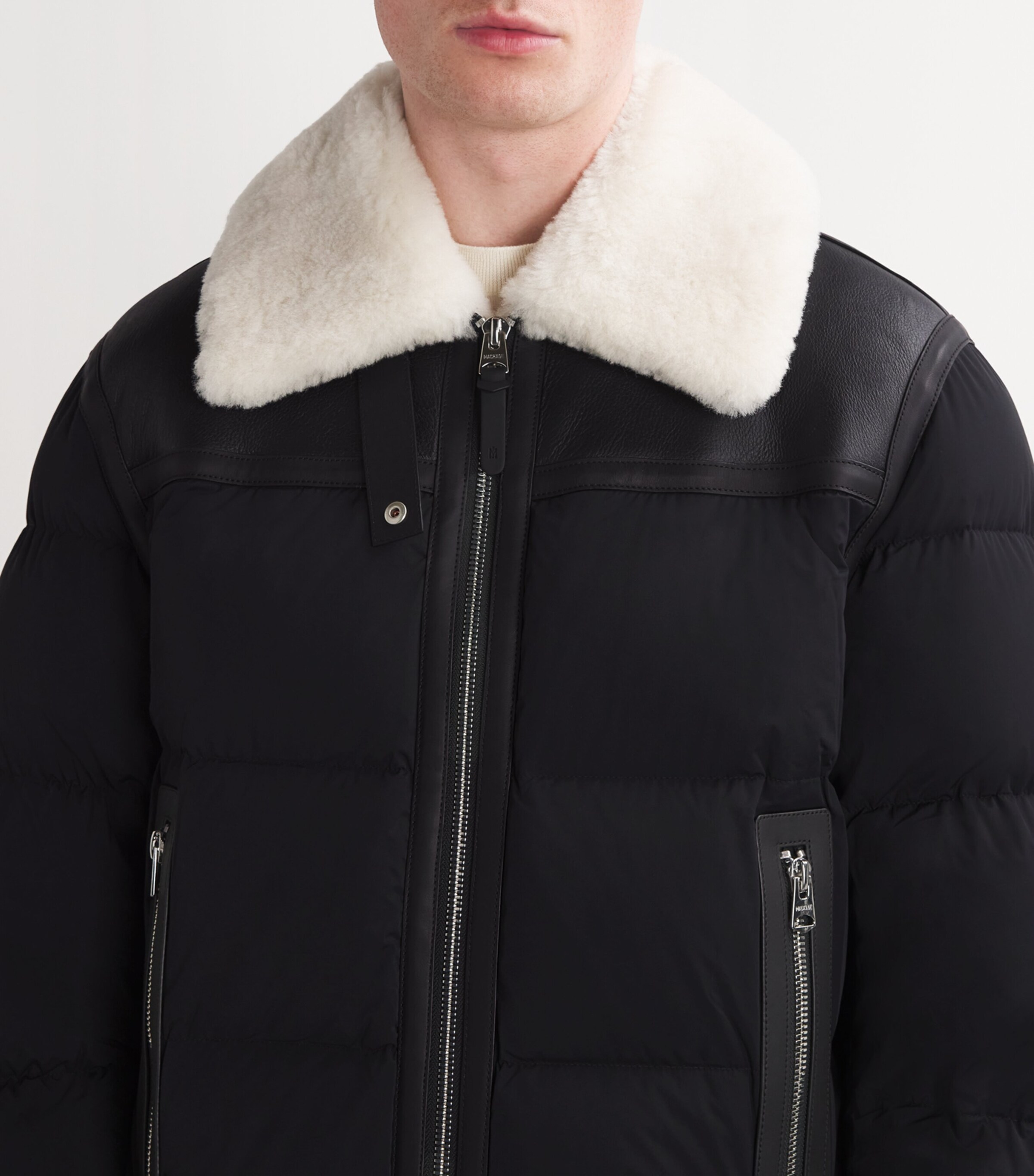 Robert Shearling Puffer Jacket BLACK-NATURAL Image 6
