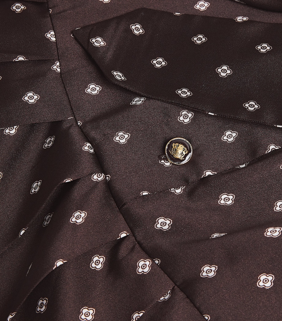 Satin Printed Mini Dress BROWN / WHITE Image 5