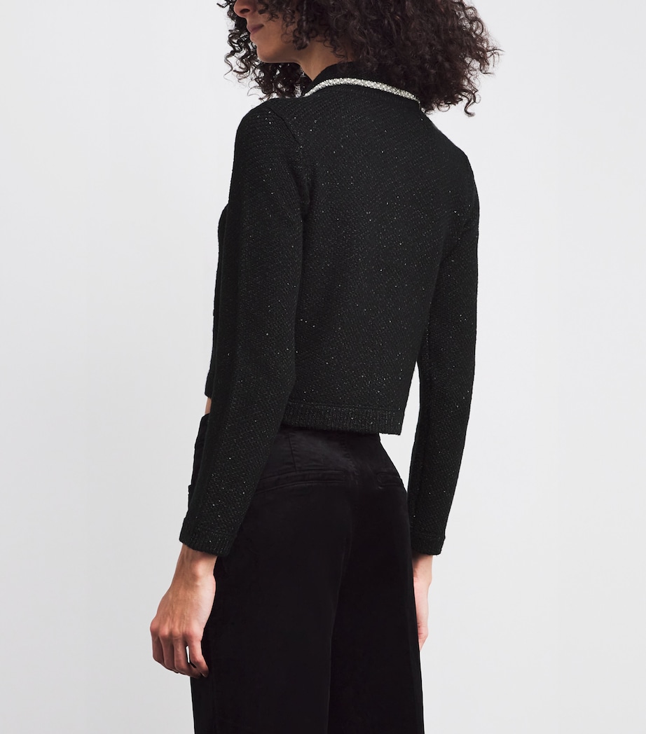 Tweed Noella Cardigan A001 BLACK Image 4