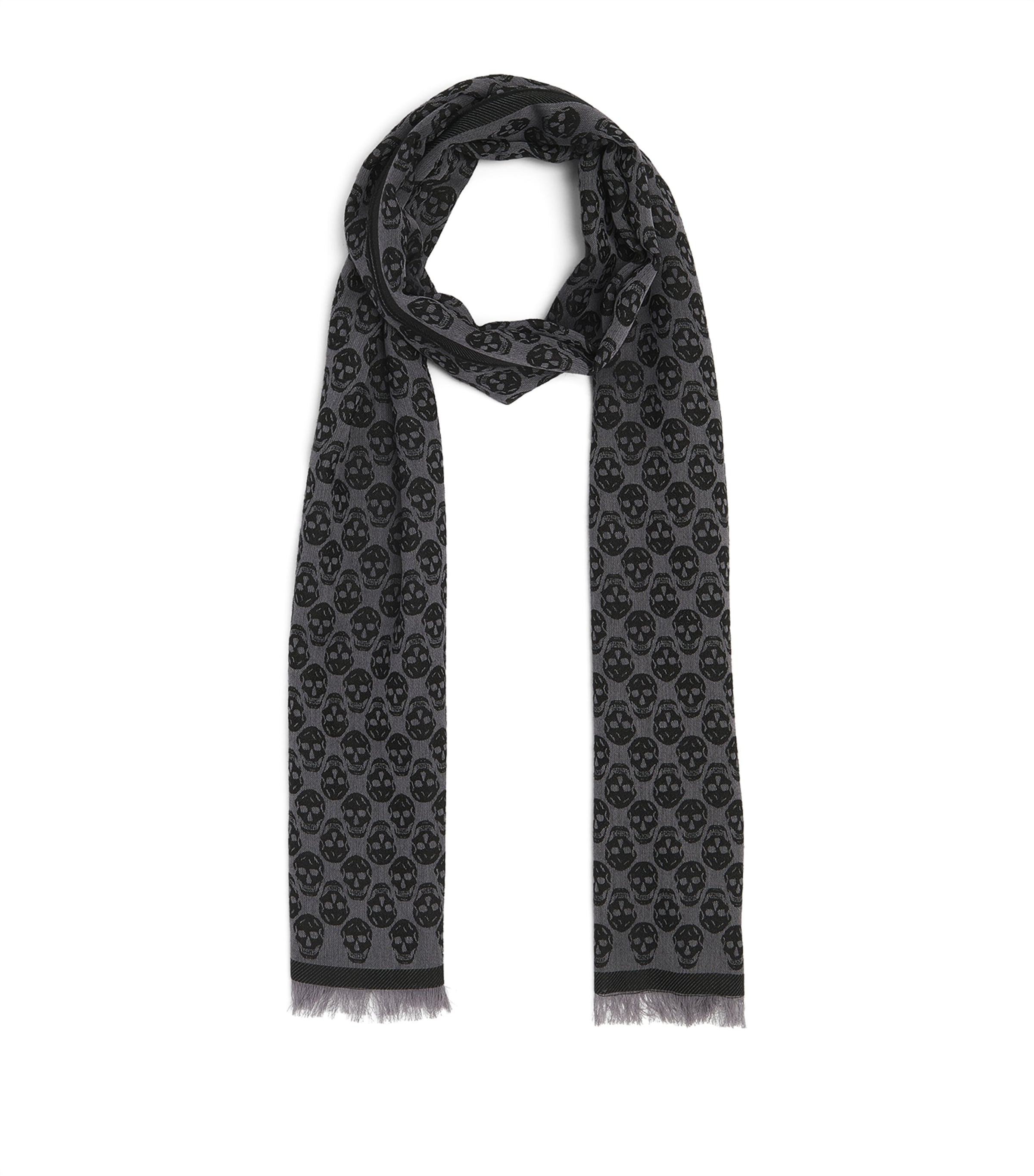 Alexander Mcqueen Wool-blend Skull Scarf In Multi