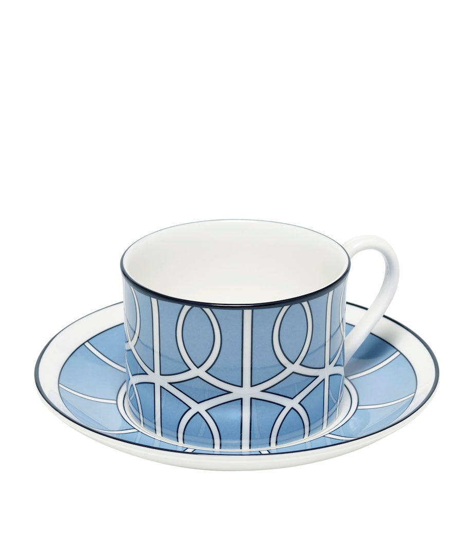 Loop Teacup And Saucer BLUE Image 1