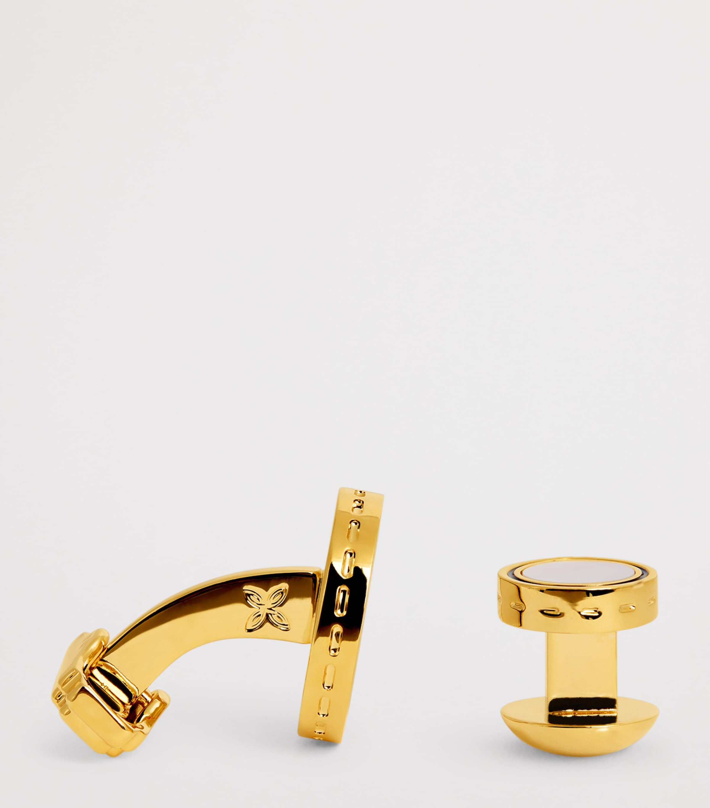 Thompson Gold-Plated Mother-Of-Pearl Cufflinks And Studs Set GOLD Image 4