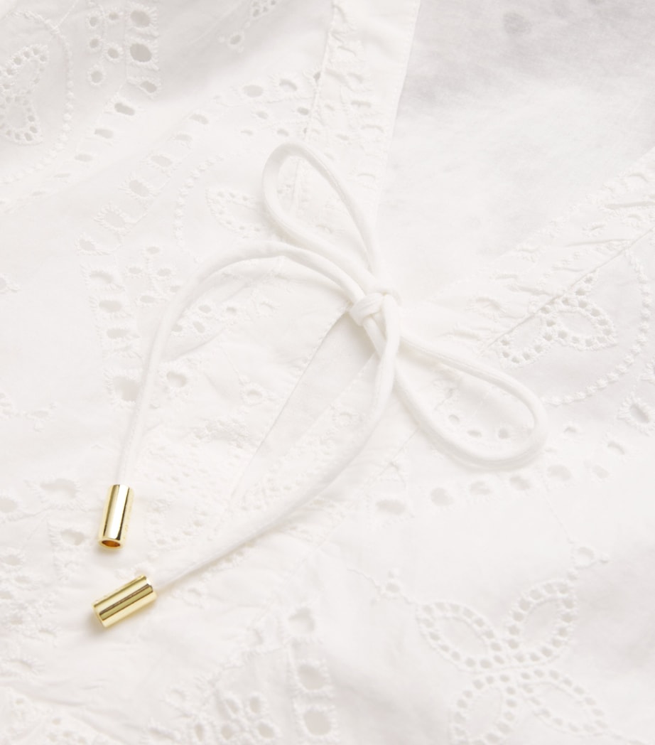 Cotton Broderie Anglaise Mini Dress WHT-WHT Image 5