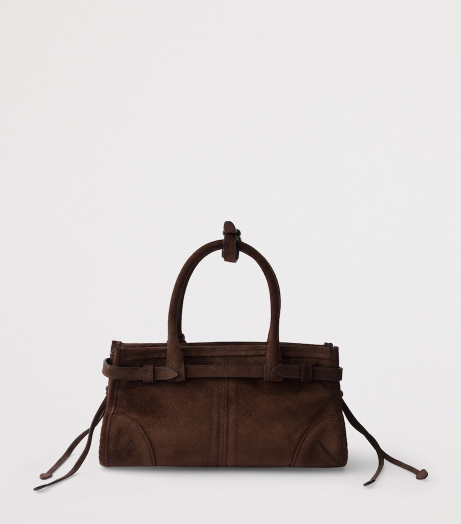 Prada Mini Suede Bonnie Top-Handle Bag Brown Image 3
