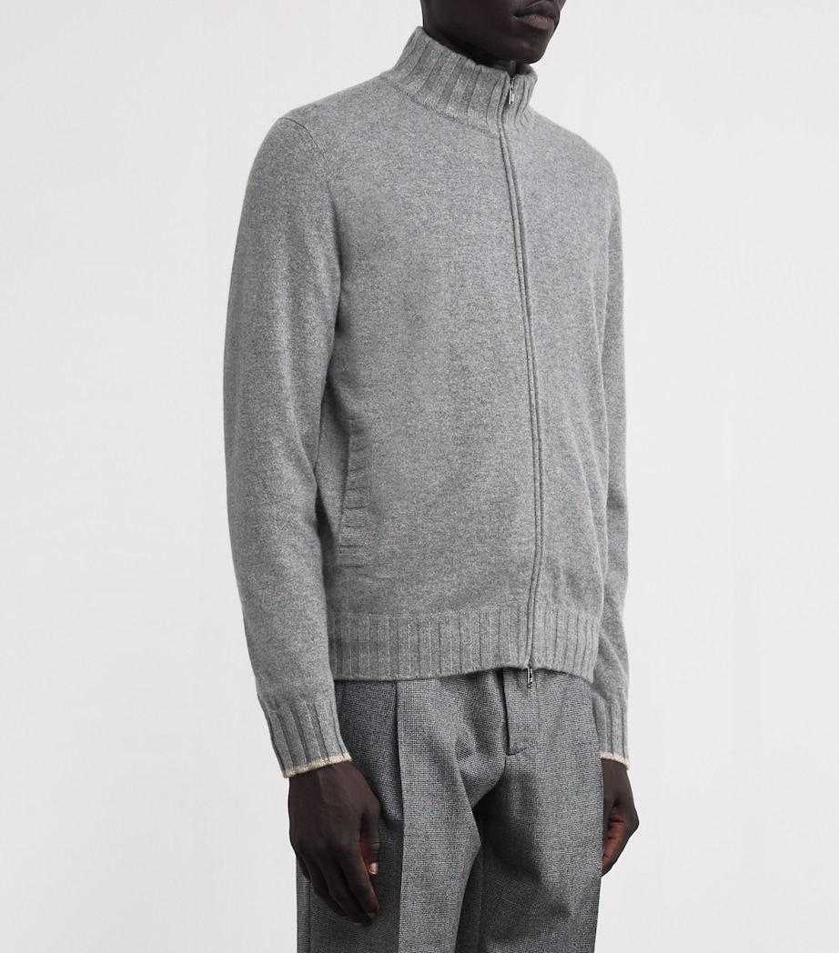 Cashmere Zip Sweater A.19  GRIGIO A Image 3