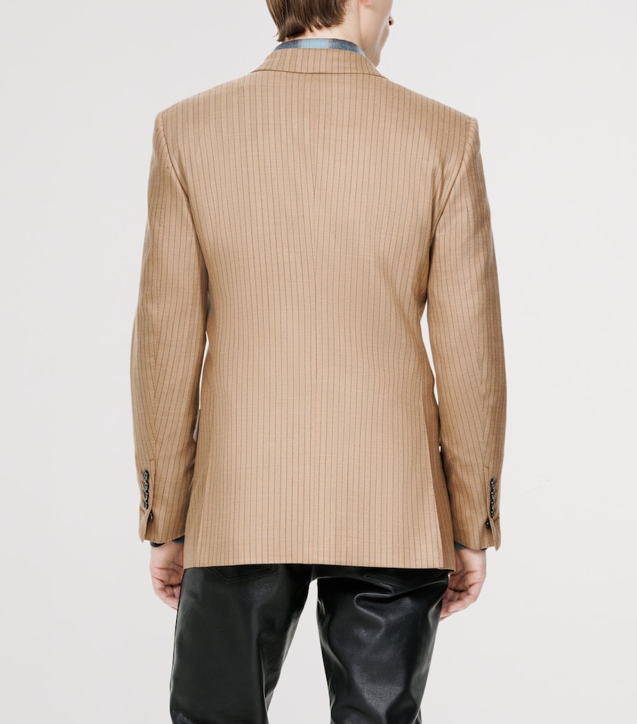 TOM FORD Mens Wool Jacquard Stripe Jacket Ebf Image 5