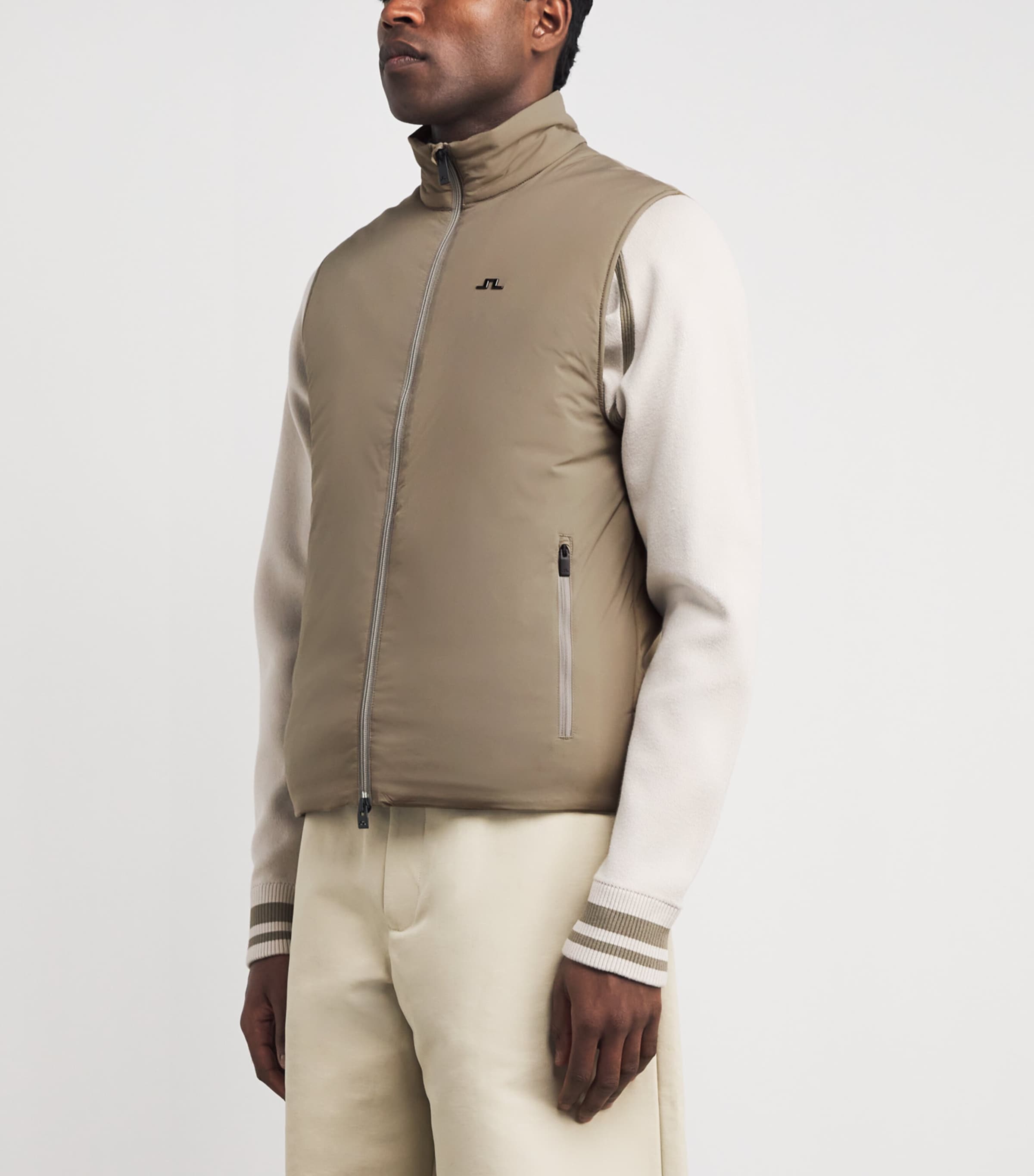 J Lindeberg Mens Timor Hybrid Gilet Brindle Image 4