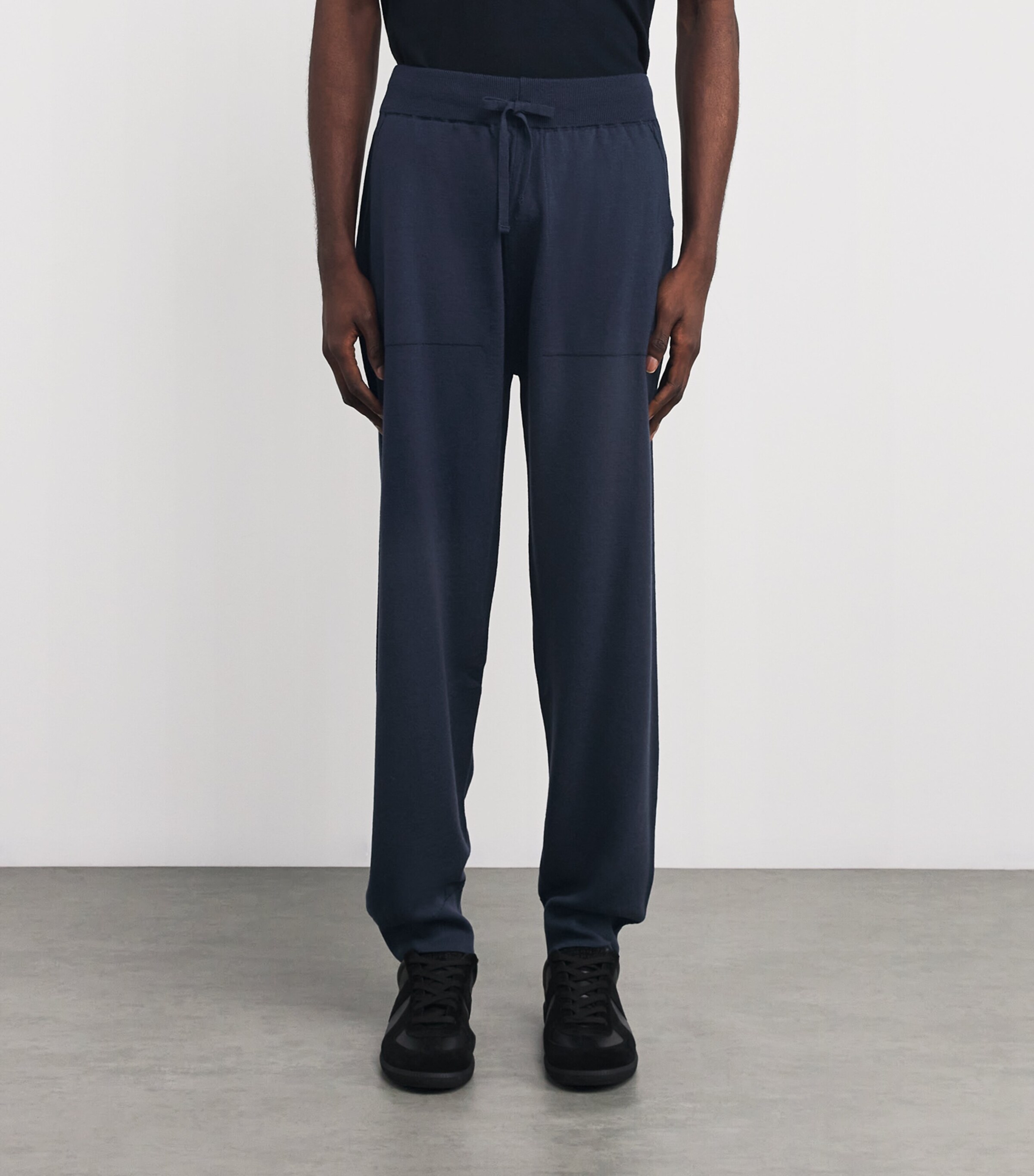 Merino Wool Drawstring Sweatpants SMOKE BLUE Image 3
