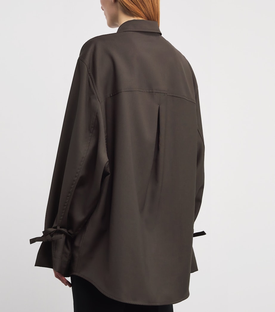 Wool Tie-Cuff Shirt 273 PEPPER Image 4