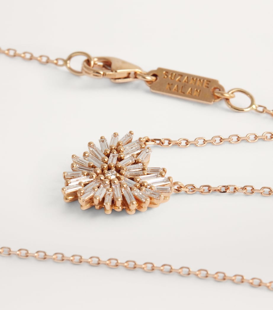 Suzanne Kalan Rose Gold and Diamond Small Heart Pendant Necklace Rg/wd Image 7