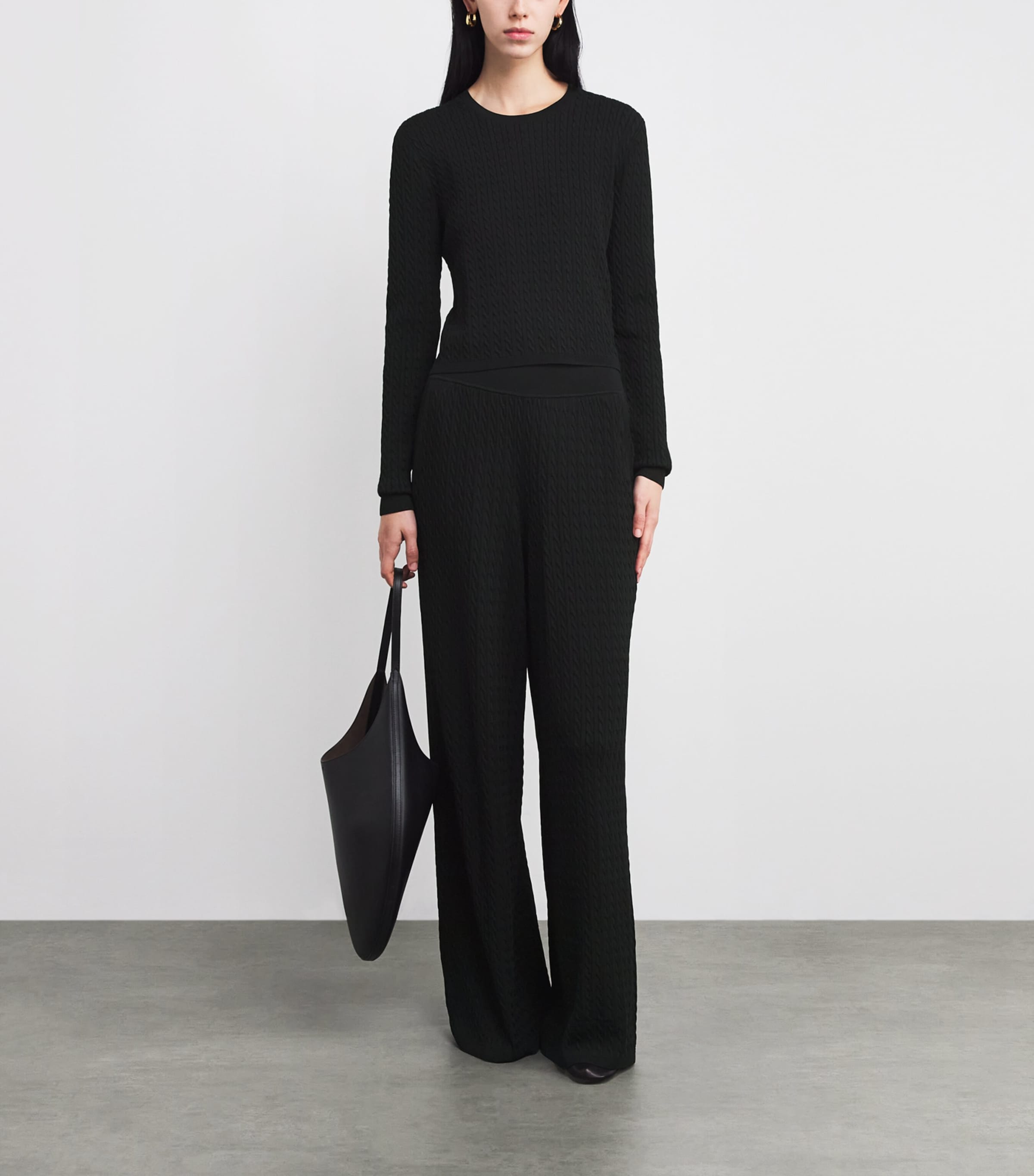 Cable-Knit Sweater POLO BLACK Image 2