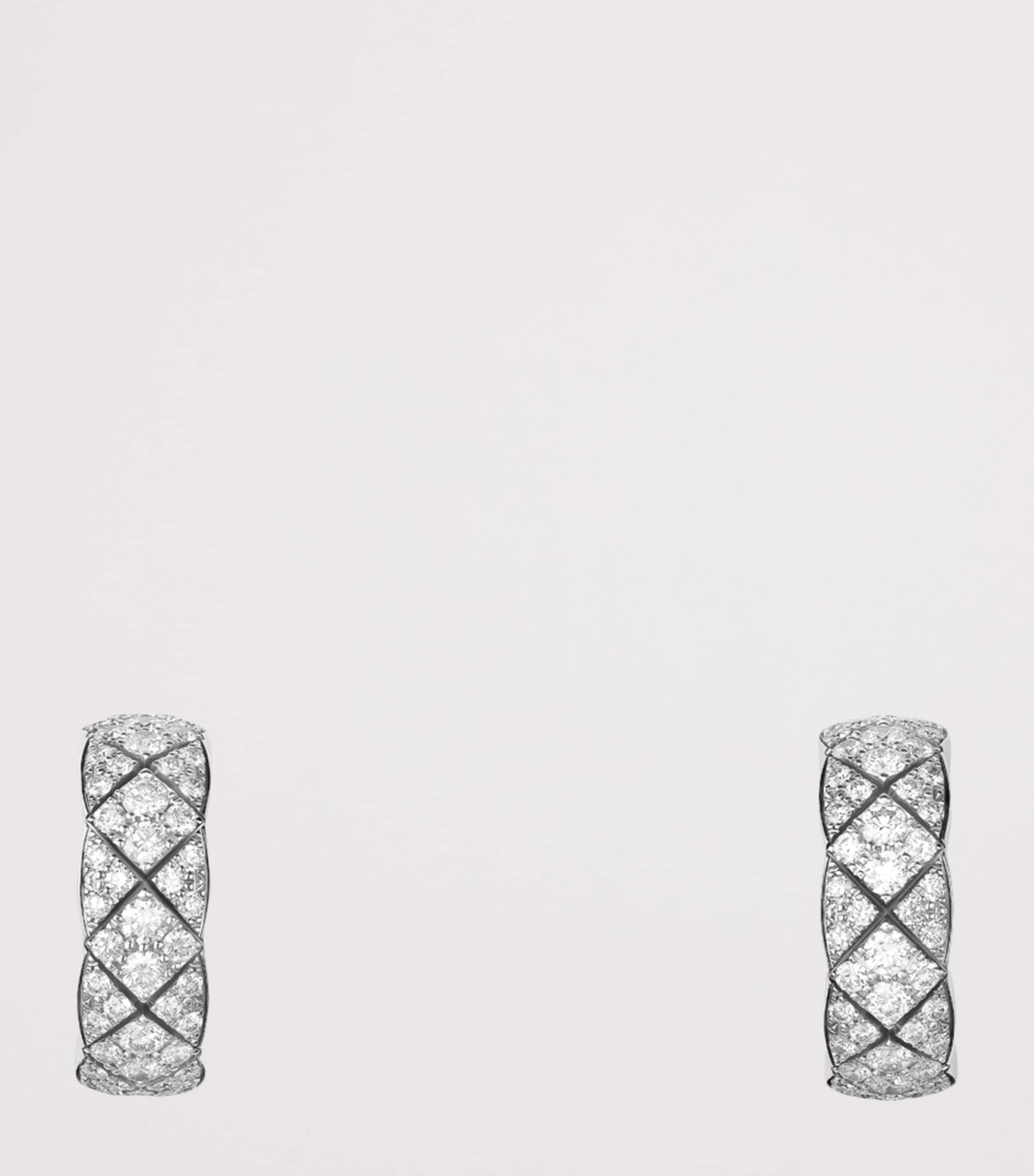 CHANEL White Gold and Diamond Coco Crush Supple Drop Earrings White Gold Image 4