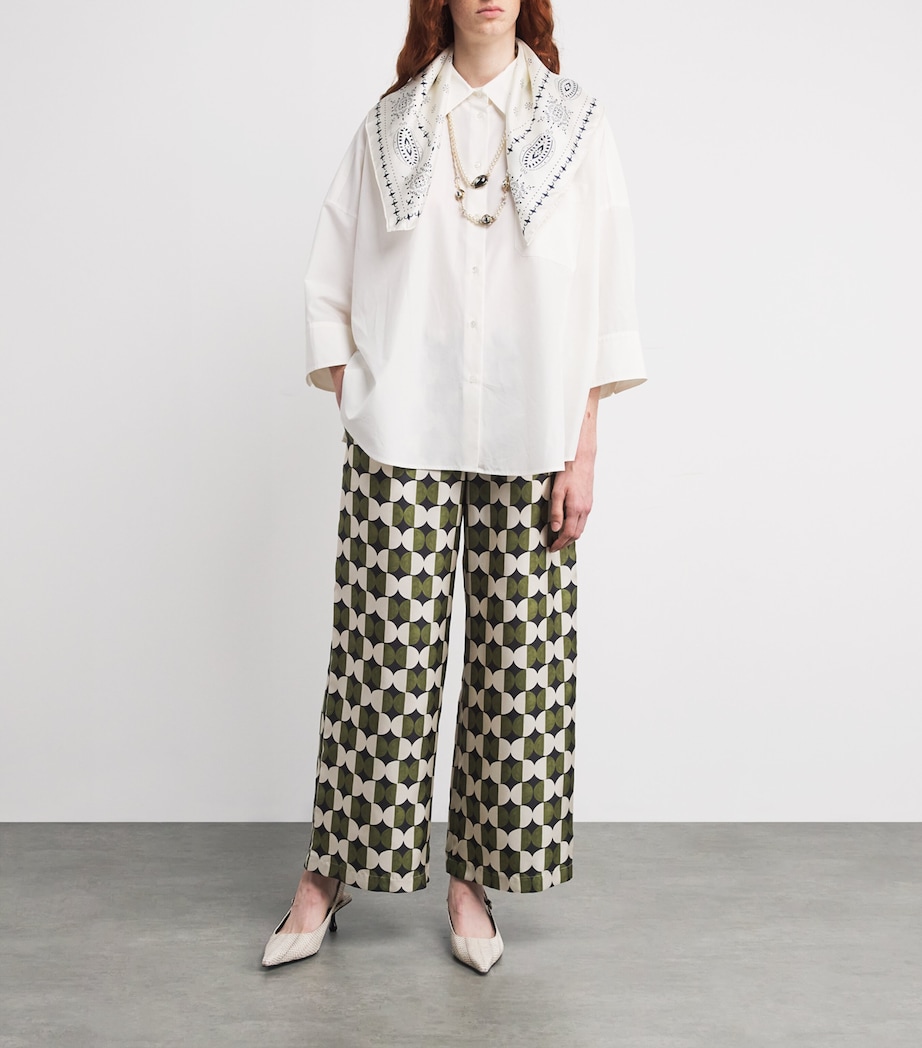 Silk Geometric Print Square Scarf ULTRAMARINE Image 4