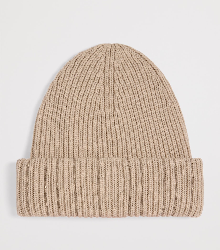 Wool-Silk Sparkling Ribbed Beanie 0158 CORDA Image 2