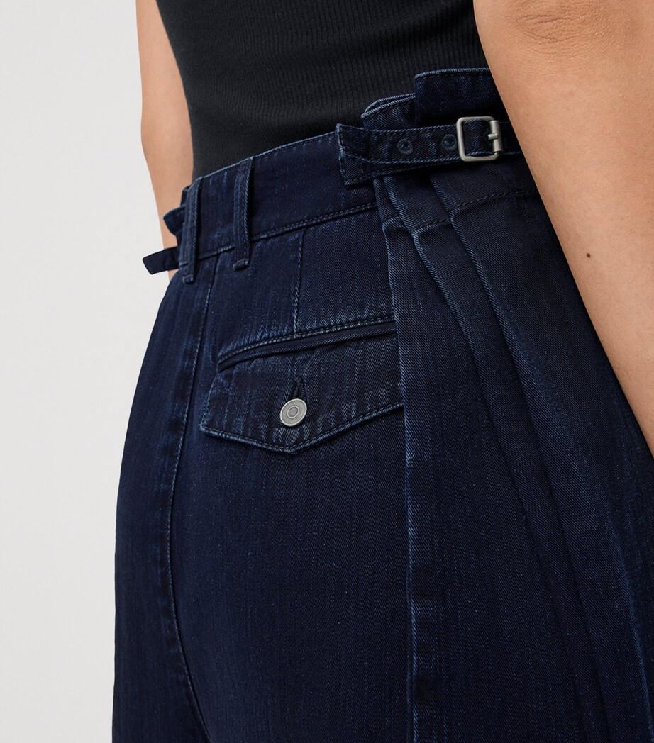 Draped Barrel-Leg Jeans DARK INDIGO Image 5