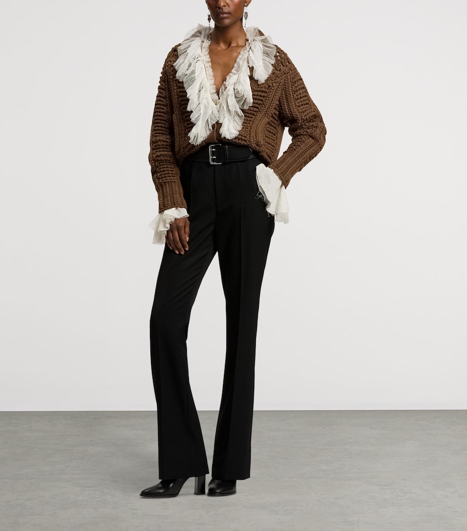 Cashmere Hand-Knit Yoke Cardigan COGNAC Image 11