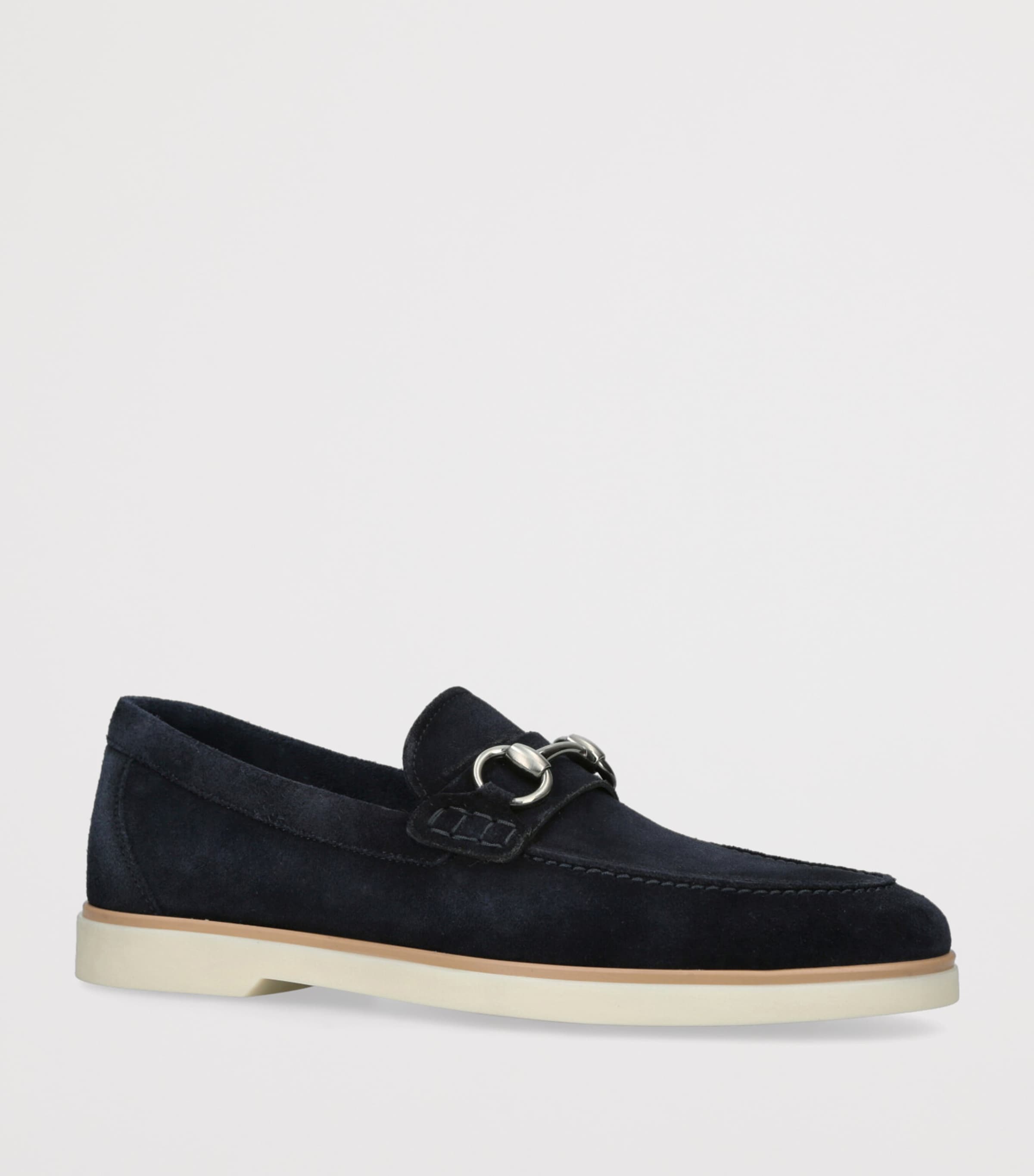 Suede Horsebit Loafers NAVY Image 3