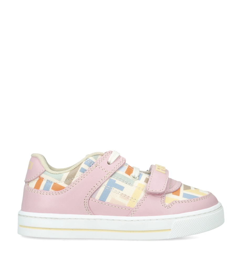 Fendi Kids Logo-Panelled Baby Sneakers Pink Comb Image 1