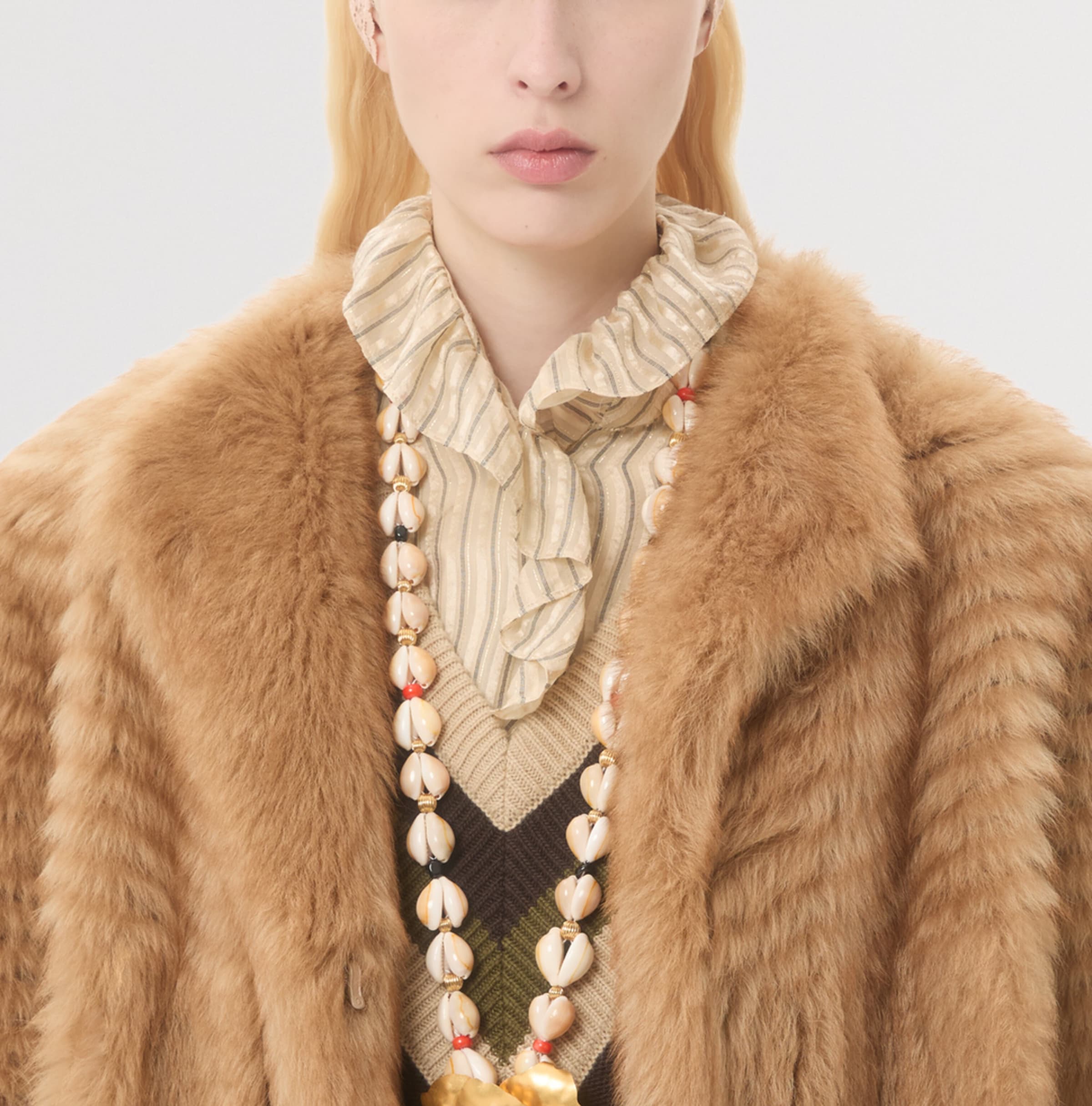 Valentino Brown Goat Fur Jacket | Harrods US
