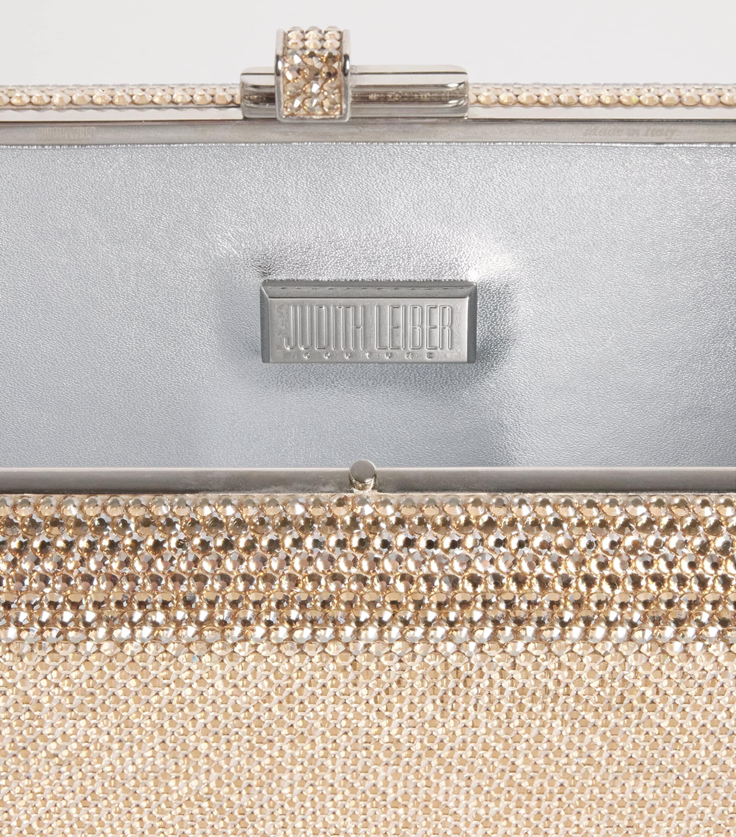 Judith Leiber Crystal-Embellished Slim Slide Clutch Bag Prosecco Image 5