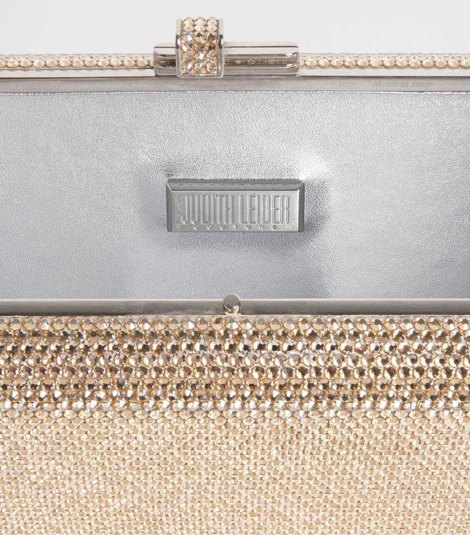 Judith Leiber Crystal-Embellished Slim Slide Clutch Bag Prosecco Image 5
