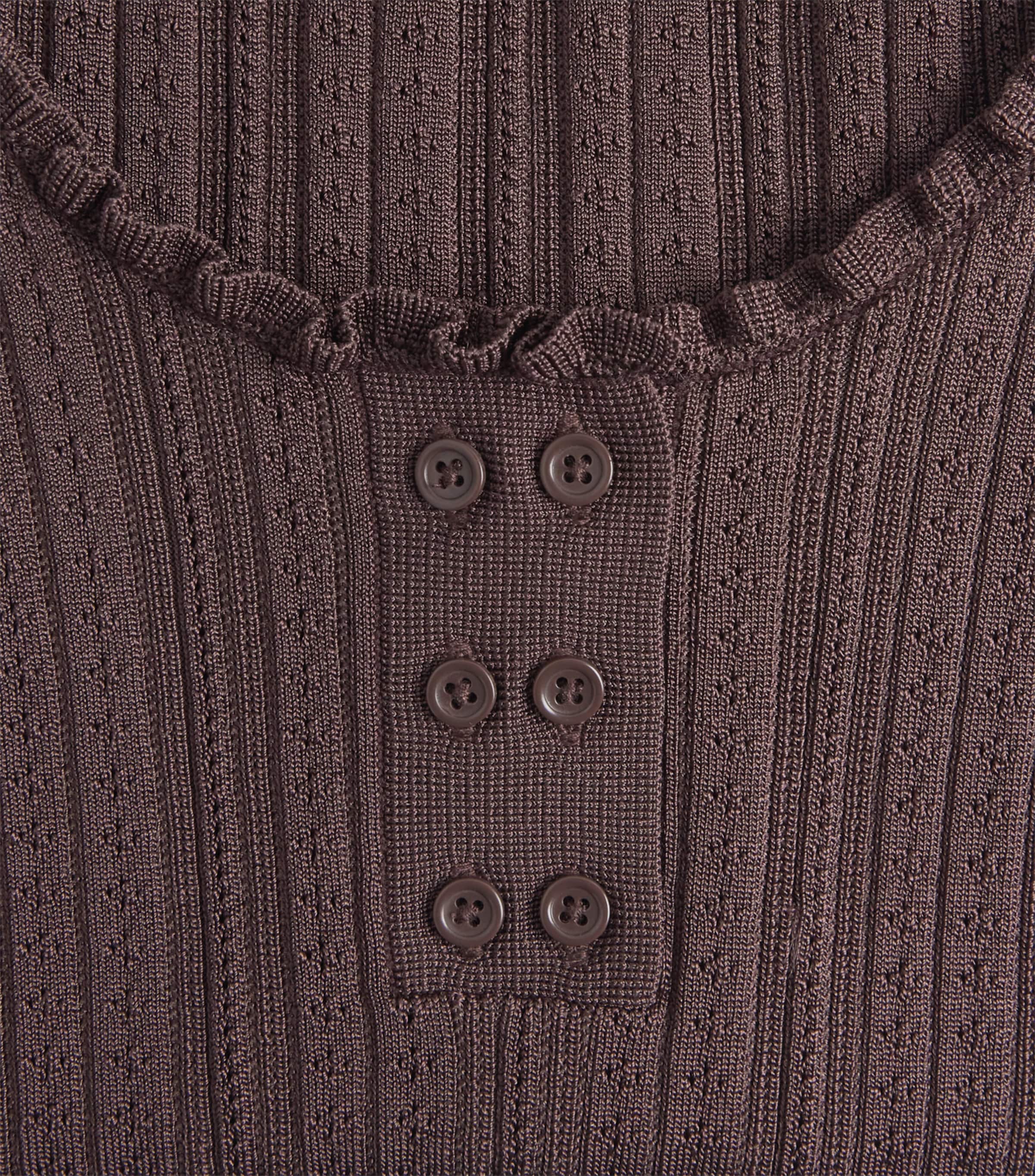 Pointelle Knit Tank Top CHOCOLATE Image 5