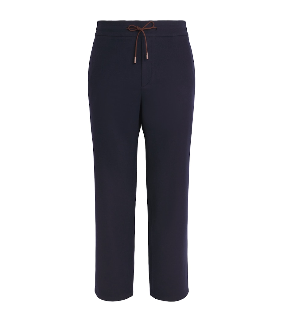 Colombo Mens Wool Drawstring Sweatpants Dark Blue Image 1