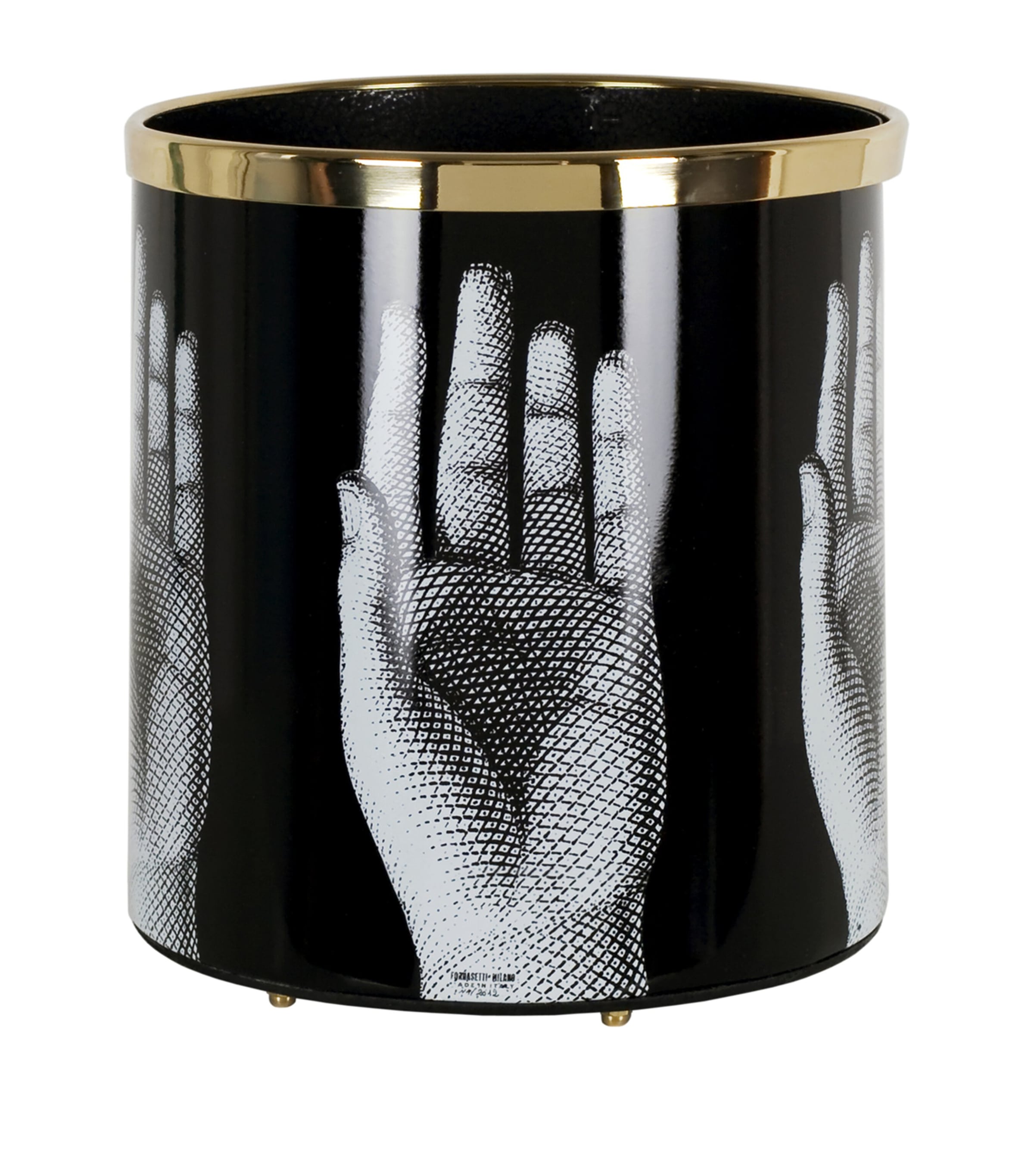 Fornasetti Mani Paper Basket In Black