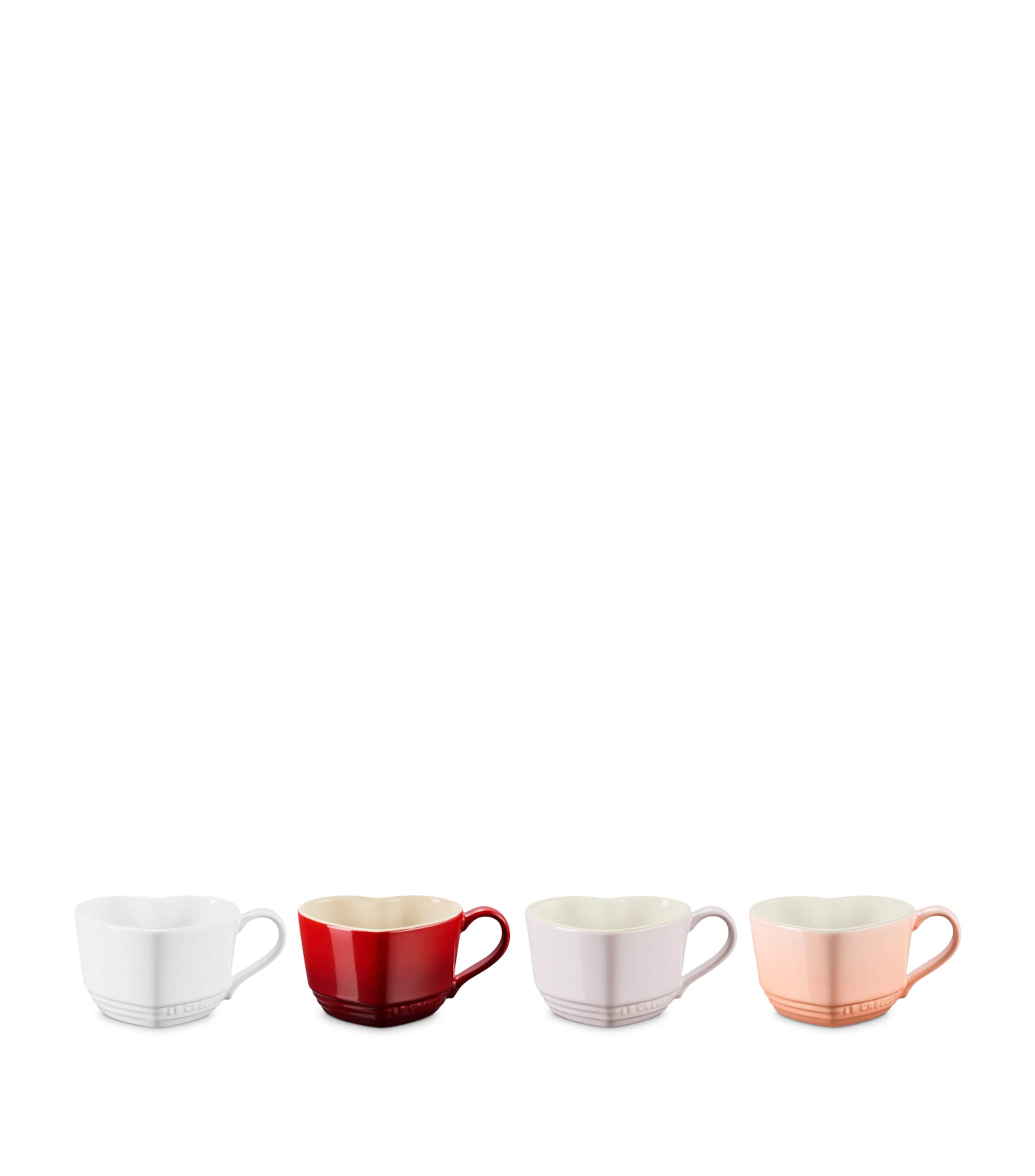 Le Creuset Stoneware Heart Mugs (Set of 4) Mixed Image 1
