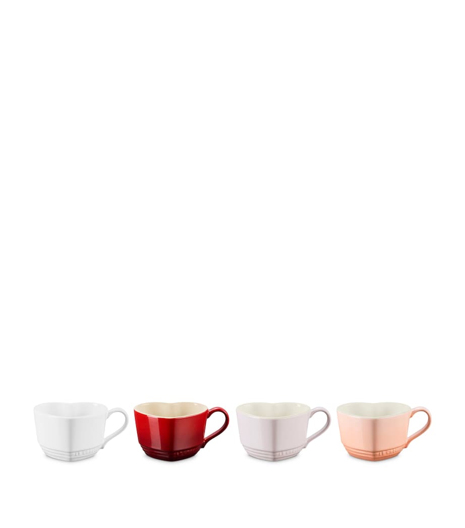 Le Creuset Stoneware Heart Mugs (Set of 4) Mixed Image 1