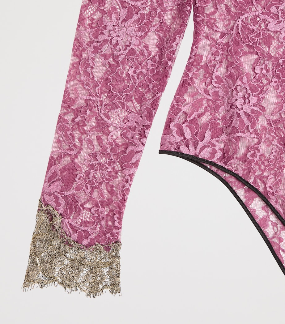 Valentino Womens Lace Floral Bodysuit Image 3